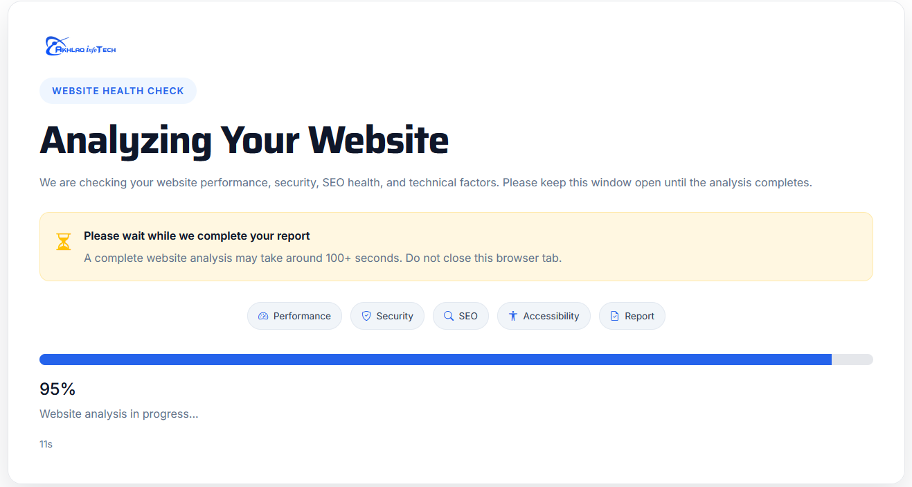 Website audit request page